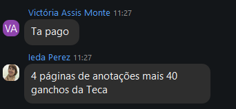 Depoimento de aluna