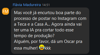 Depoimento de aluna
