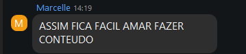 Depoimento de aluna